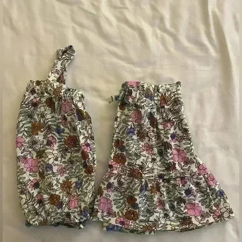 Carters Girls Kids Size 4 Two Piece Matching Skirt Set Multi